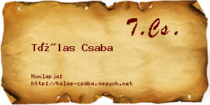 Tálas Csaba névjegykártya